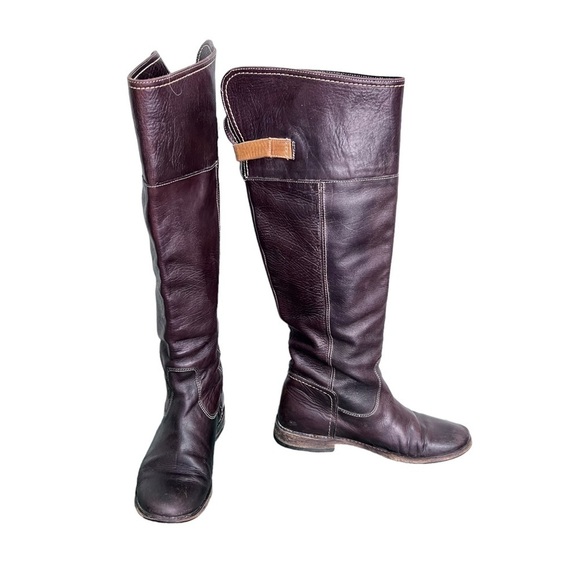 Frye Paige Cuff Leather Riding Boots Size 7 Western - Picture 1 of 15